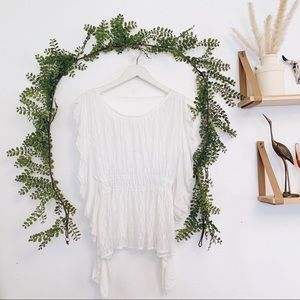 Free People White Womens June Sheer Lace Ballet Blouse